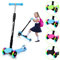 Sonnewelt Kinderroller Faltbarer Cityroller mit 3 LED-Rädern und höhenverstellbarem Lenker,Hinterbremsen,Bis 50 kg für Roller Kinder 3-14 Jahre-Blau