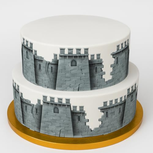 Stone Castle Cake Border A4 Edible Decor Icing Sheet Cake Decoration