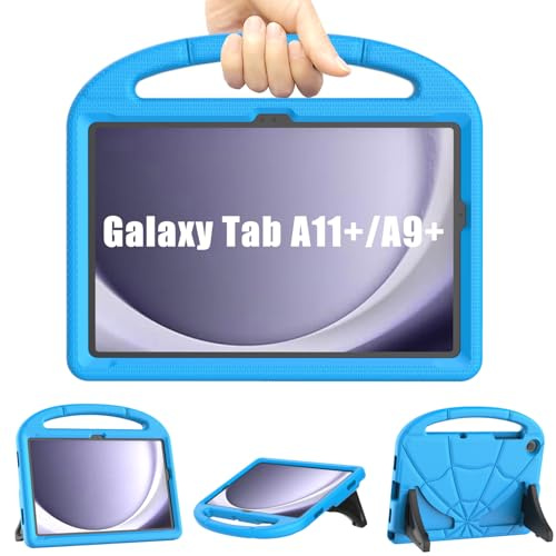 Kids Case for Samsung Galaxy Tab A9 Plus 11 inch 2023/Tab A11 Plus 11 inch 2025, Mansiruyi Shockproof Samsung A9+ Plus/A11+ Plus Tablet Case with Handle Stand for Samsung Galaxy A9Plus/A11Plus -Blue