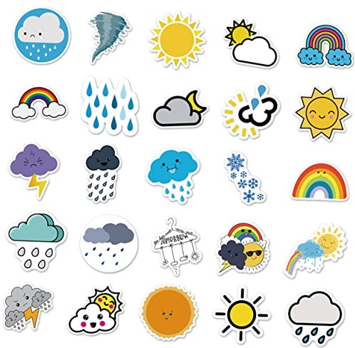 OSOLADY 3sets Wetter Aufkleber Decals Laptop Wasser Flasche Gepäck Decor 50 Stücke * 3
