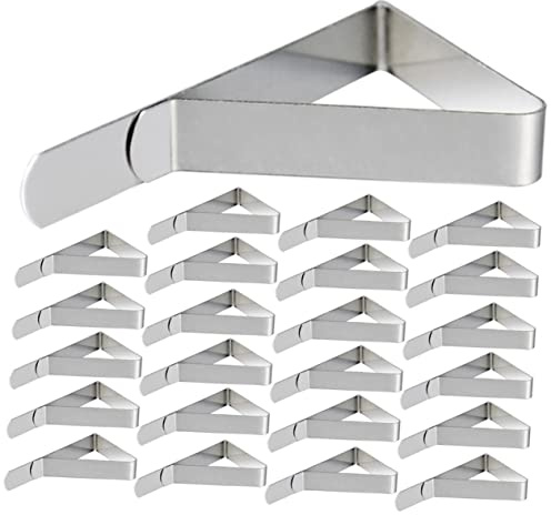 SECFOU 24piezas Pinzas para Mantel Sujetamanteles Triangulares Abrazaderas Antioxidantes para Manteles Fijadores Antideslizantes para Fiestas y Eventos