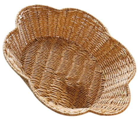 Cabilock Cesta de Pan con Frutas Decorativas de Ratán Sintético Tejido Multiusos para Almacenamiento Ligera Accesorio para El Hogar Y La Oficina