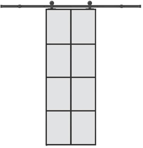 vidaXL Porte coulissante avec kit de quincaillerie 76x205 cm Verre ESG, Porte coulissante sur Rail, Porte coulissante intérieure, Porte coulissante de Salle de Bain