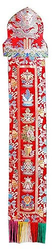DUBTEDHOU Banderas Templo Budista Suministros, 150cm coplas Bordadas pancartas for el hogar Salones budistas Banderas de oración Estilo étnico Tibetano