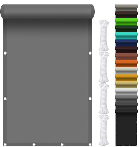 Voile d'ombrage Pare-Soleil 300 x 350 cm Imperméable UV 98% Indéchirable Dombrage Rectangulaire avec Le Kit de Fixation pour Patio Terrasse Extérieur Sable, Gris Clair