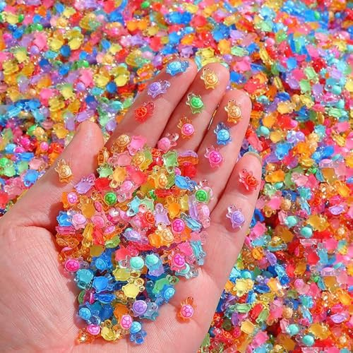 BRTNUP 300 minifiguras de resina de animales luminosos, mini tortugas, pequeñas figuras de animales, tortugas luminosas para decoración de jardín, paisaje en miniatura, decoración del hogar