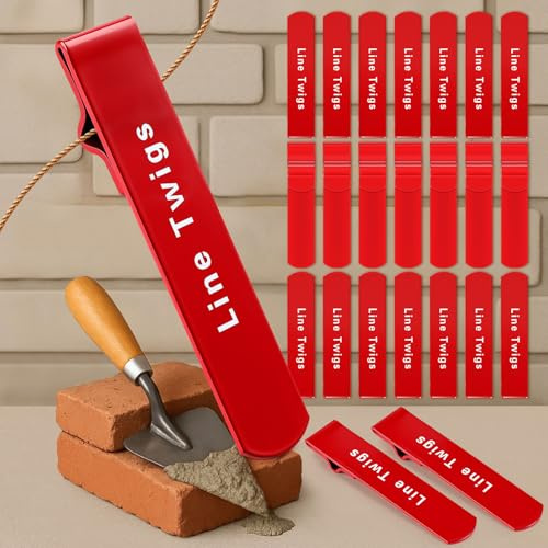 Zonon 24 Pcs Line Twigs 4-1/2 Bricklayer Tools Line Pins Masonry Brick Laying Tools Setting for Block Course, Galvanized Steel Red