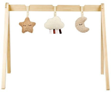 Nattou Holzbogen, Stern, Wolke und Mond, Mit Spielzeug und zahlreichen Aktivitäten, Holz/Polyester, Teddy, Beige