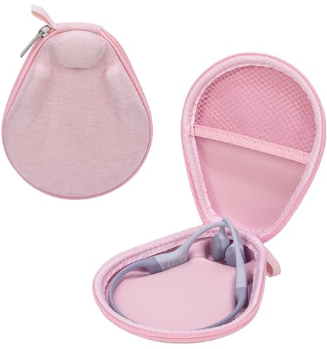 Ginsco Universal Bone Conduction Headphones Case Compatible with SHOKZ New OpenRun Pro 2/Pro 2 Mini/OpenRun/OpenSwim Open-Ear Sport Headphones, Compatible with CXK/BAICLUD/MRYTKY (Pink)