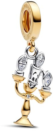 Pandora 762202C01 Breloque en Forme d'étoile filante Scintillante en Argent Sterling avec Alliage plaqué Or 14 carats et oxyde de Zirconium Compatible Moments 10 x 11,6 x 11,2 mm
