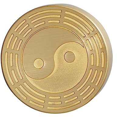 NUOBESTY Messing Papergewicht Rundes Kalligraphie Desktop Zubehör Solide Messing Schreibbeschwerer Für Chinesische Malerei Und Briefbeschwerer Büro Schreibtisch Dekoration