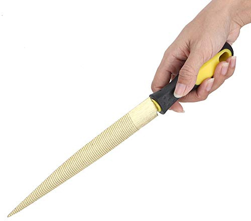SIXRUN Konische Holzfeile Raspel Handwerk Holzbearbeitungswerkzeug für Raue Holzprodukte, 6-Zoll-Goldfeile für Modellskulpturen (Goldfeile 8 Zoll + Verpackungsbeutel)