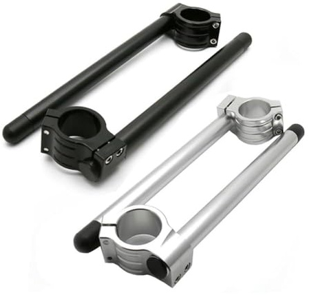 Tidevib for Motorcycle Aluminum Fork Tube Clip-On Handlebars 35mm 7/8 Inch, for CNC Machined Alloy, Lightweight Front Control Bar, Black