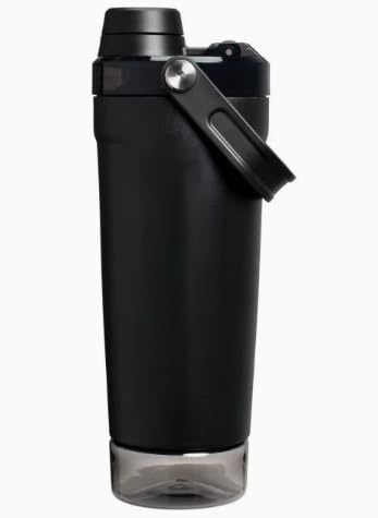 MIUUIPI 591 ml proteinskakare flaska med pulverfack SUS304 rostfritt stål shaker med förvaringsbehållare och bärhandtag