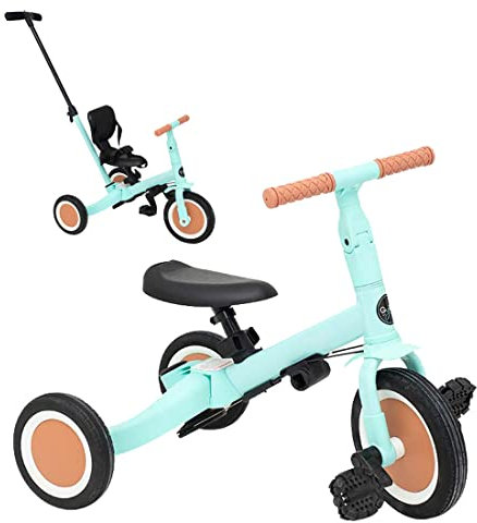 Olmitos - Triciclo Evolutivo de Bebé 5 en 1 GYRO + - Bicicleta Niños Desde 1 Año hasta 5 años - De Triciclo a Bicicleta con o sin Pedales – Adaptable y transformable (Gyro, Menta)
