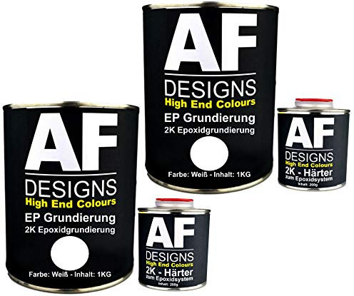 Alex Flittner Designs Epoxidfüller 2 x 1,20kg 2K Grundierung Füller EP Füller in weiß für Autolack Rostschutz