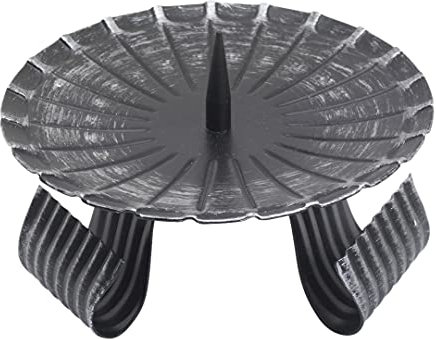 NKlaus Lustre à Trois Pieds en Fer Noir Lustre d'autel H : 12cm Bougeoir avec épine Grande Structure de Lignes 10739