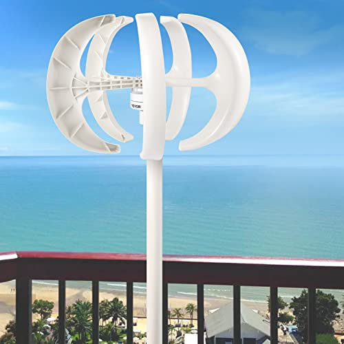 VEVOR turbina eolica 400 W 12 V generatore di turbina eolica torcia bianca generatore a vento verticale 5 fogli Turbina eolica 12 V turbina eolica