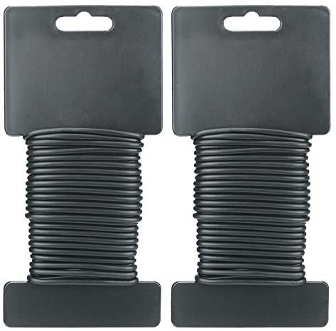 KINGLAKE 2 Pièces Fil Jardinage Cordon SDE Jardin pour Plantes et arbustes Attaches de Jardin pour Plantes, 3.5mmX8M，Noir