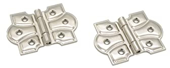 Butterfly Hinge Cabinet Furniture Hinge Antique Style Hinge Flush Mount Hinge Surface Mount Hinge – Sold in Pairs – 2 – Hinges with Matching Wood Screws Polished Nickel