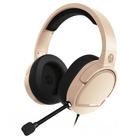 STEALTH PANTHER Sand - Over Ear Gaming Headset PS4/PS5, XBOX, Switch, PC with Flexible Mic, 3.5mm Jack, 1.5m Cable, Lightweight, Comfortable and Durable