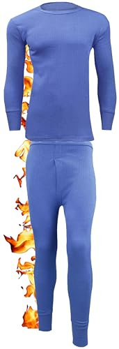 ZRWASKA® Conjunto de ropa interior térmica extrema para hombre, camiseta de manga larga, chaleco y pantalones largos, ropa térmica de invierno para hombre, capa base, tallas S-XXL, Azul (Set), XL