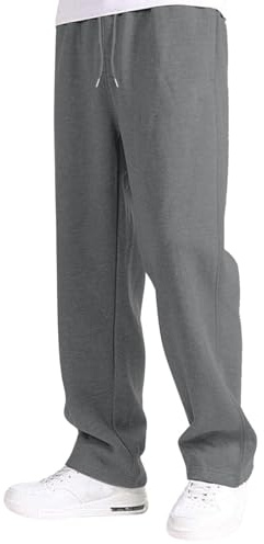 Jogginghose Herren Breite Baggy Sweatpants Baumwolle Elastische Taille Jogging Hose Weites Bein Sporthose Lang Sweat Pants Men Winter Warme Männer Sweathose Mit Taschen
