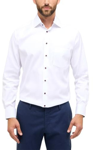ETERNA Modern Fit Cover Hemd Langarm Blickdicht Twill weiß Größe 42