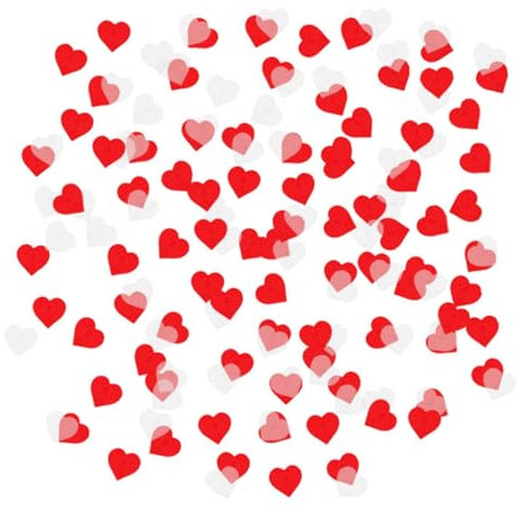 QFEHTHSK Coriandoli A Forma Di Cuore, 80 G, Rosso E Bianchi, Per Matrimoni, Addii Al Celibato, San Valentino E Altri Eventi