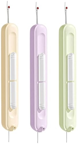 TPZORJX 2 in 1 Enfile Aiguille et Decoud Vite, 3pcs Enfile-Aiguilles pour Couture Manuel, Passe Fil Couture Portable 2 in 1 Coupe Fil Couture Rétractable Decouseur pour Couture Artisanat Quilting