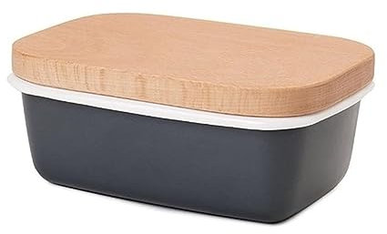 Mantequillera Plato de mantequilla Caja de mantequilla Platos Contenedor de mantequilla Platos Bandeja con tapa de madera Caja de almacenamiento Contenedor de mantequilla Accesorio de cocina