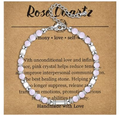 Candyfancy Naturstein Armband Damen Edelstein Armbänder für Frauen Natürliche Echte Steine Perlenarmband für Damen Verstellbare Länge 18+5cm
