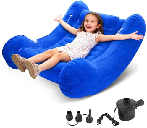 Sensory Rocker Chair for Kids, 42” x 42” x 46” Air Cloud Rocker, Inflatable Sensory Chair for Child with Autistic & ADHD, Indoor/Outdoor Toddler Rocking Chair-Includes Electric Air Pump