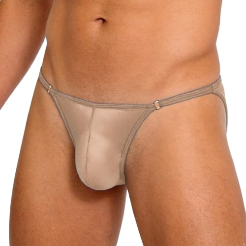inhzoy herr hipster micro G string triangel slip olja glänsande mikrokalsonger sträng ouvert öppen gay sissy pouch trosor par spel, kaffe, one size