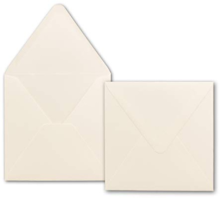 41416C-100 Briefumschlage Quadratisch 16 x 16 cm - Creme | 100 Stuck | EXTRA QUALITAT - 120 g/m2 | 16 x 16 cm - Fur ganz besondere Anlasse! - Nassklebung - Qualitatsmarke: GUSTAV NEUSER