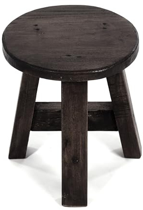Design Delight, Bern, sgabello in legno di mogano massiccio, 23 x 20 x 20 cm (A x L x P), stile rustico