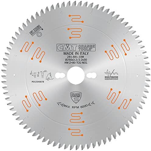 CMT ORANGE TOOLS 281.681.10M - LAMA TRAPEZOIDALE CHROME HW 250x3.2/2.2x30 Z80 TCG 3neg