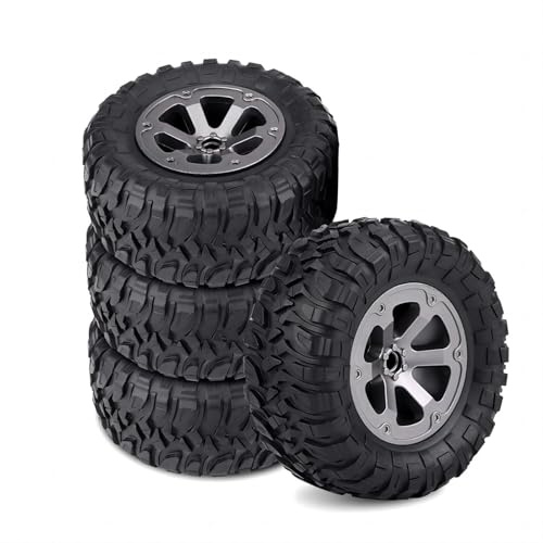 VIFERR RC Auto Reifen, 4 Stück 1:16 Crawler Reifen Gummireifen für Fernbedienung Militaty Car Ersatz Autoreifen
