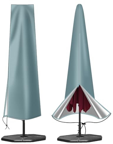 OKPOW 600D Oxford Fabric Waterproof Umbrella Cover with Zipper (190 x 30 x 50 cm) for 9ft to 11ft Garden Umbrellas