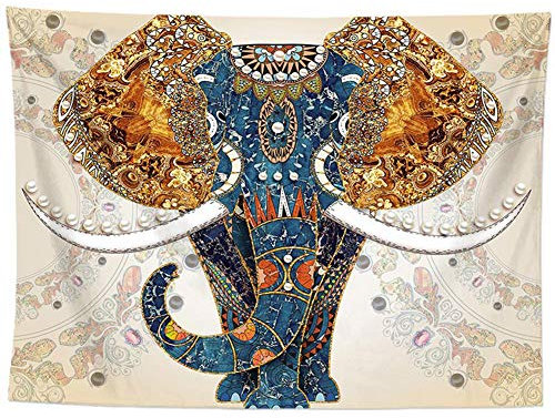 Lsimeru Elefant Mandala Tuch Wandteppich Psychedelic Bunt 230x180 Indisch Hippie Boho Wandtuch Wandtücher Wandbehang Tapestry Wall Hanging Wanddeko