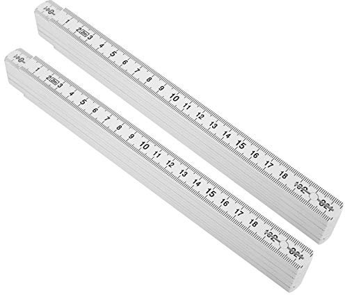 2Pcs 2m Folding Carpenters Ruler Lightweight Compact Measuring Stick Woodworking Tool Layout Tools Dimensional Measurement