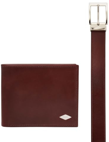 Fossil Geschenk für Männer Ryan, Leder/Zinklegierung GeschenkSet Cognac 10,8 cm L x 2,6 cm B x 9,6 cm H MLG0720222