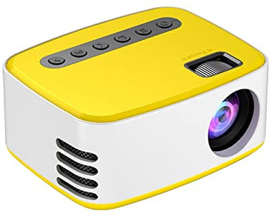 Goshyda Mini Proiettore, 1080P 500LM LED WiFi USB Portatile Video Proiettori da Viaggio per Esterni da Campeggio, per Far Giocare i Bambini e Guardare Video(Giallo)