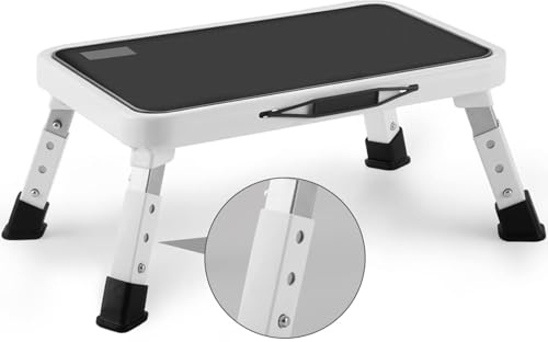 Jocauto Folding Step Stool, Height-Adjustable Step Stool with Non-Slip Platform, Step Ladder for Adults or Kids in Kitchen, Home, 330 Lbs Capacity