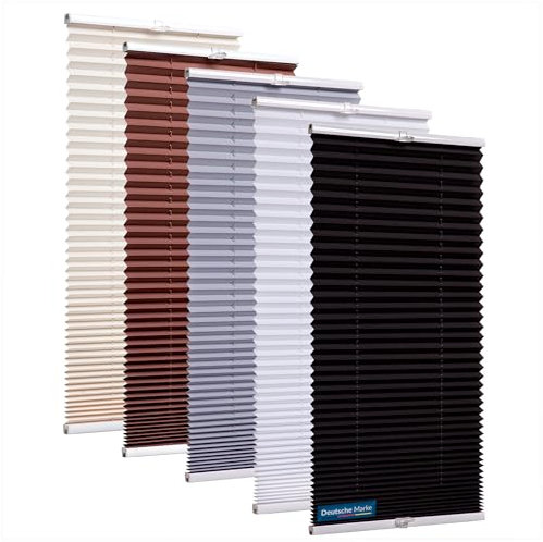 TEXMAXX® Plissee ohne Bohren Blickdicht in Weiß/Plissee Klemfix 25 x 160 cm/Fenster Plissee innen ohne Bohren/Plisseerollo als Sichtschutz Fenster innen inkl. Zubehör