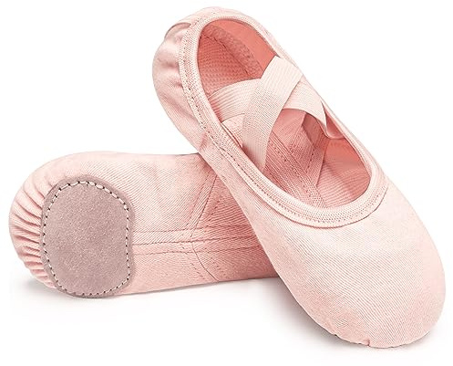 Stelle Ballet Shoes Toddler Slippers Highly Elastic Canvas Girls Ballerina Dance Shoes for Toddler/Little Kid/Big Kid/Women(Ballet Pink,11ML)