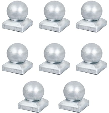 MFFIRE 8 X Kugelkappen Pfostenkappen Geländer Ball Cap Upset Dekoration Ball Galvanisierte Hohle Eisen Ball Post Cap Dekoration,80x80mm
