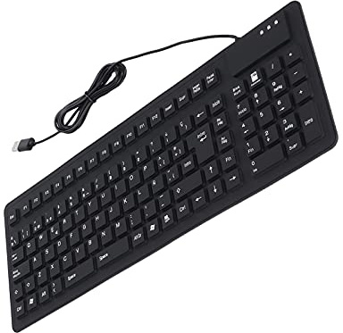 Silikon Tangentbord Av Flexibel Fällning i 109 Tangenter Tangentbord 105 Nyckel Spanska Usb Kabled Bärbara Tangentbord Vikbara Tyst Vattentät Stoft Sätt Silikon TangentbordName