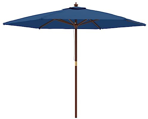 vidaXL Ombrellone da Giardino con Palo in Legno Azzurro 299x240 cm