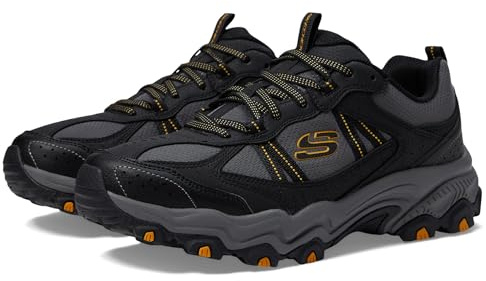 Skechers Men's Stamina AT Upper Stitch Sneaker,Black/Charcoal,11